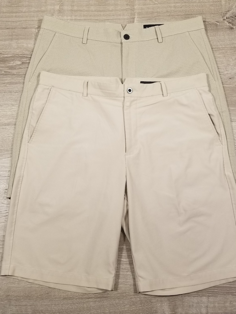 Dunning Golf Shorts Mens Size 35 Two Pair Tan Performance Stretch Casual